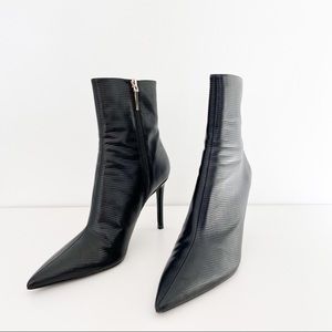 Zara Embossed Leather Boots Size 8.5